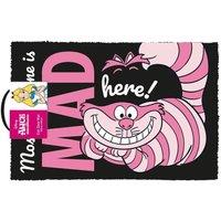 Alice In Wonderland Were All Mad Here Door Mat in Pale Pink | Size: 40 cm x 60 cm