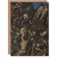 Artery8 Akseli Kallela Theft of the Sampo Painting Detail Art Greeting Card in Brown