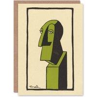 Artery8 Alfred Frueh John Drew Actor Caricature Portrait Art Greeting Card in Beige