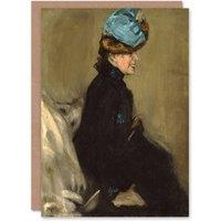 Artery8 Alfred Henry Maurer Portrait of a Woman in Black Art Greeting Card in Brown