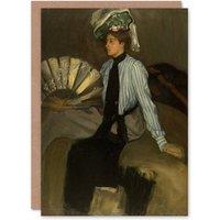 Artery8 Alfred Henry Maurer Young Woman With Fan Art Greeting Card in Brown
