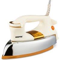 Geepas 1200W Dry Iron Non-Stick Coating Heavy Weight in White