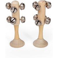 Bigjigs Toys Natural Mini Bell Stick 2 Pack in Brown