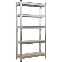 Kelvenix 5 Tier Racking Shelf Heavy Duty Garage Shelving Storage Shelves Unit in Silver | Size: 1800mm x 900mm
