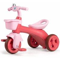 Costway Toddler Tricycle Kids Trike w/Limited Steering & Baskets 3-Wheel Bike in Pink