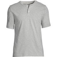 Lands' End Men's Super-T Henley Short Sleeve T-shirt in Grey | Size: Small