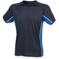 Finden & Hales Men's Short Sleeve Performance Panel Sports T-Shirt in Navy | Size: Large