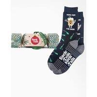 Sock Talk Men's Here For The Beer Cotton Socks Christmas Cracker Gift Tree Decoration | Size: 7-11