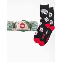 Sock Talk Men's Poker Cards Bamboo Socks Christmas Cracker Gift Tree Decoration | Size: 7-11