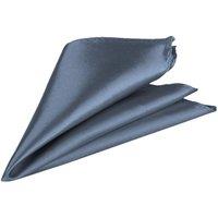 Neel Blue Men's Pocket Square - Square Satin Handkerchief in Light Grey