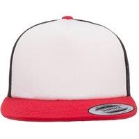 Flexfit by Yupoong Men's Foam Trucker Cap With White Front in Black