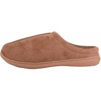 ABSOLUTE FOOTWEAR Men's Easy Slip On Open Back Mule Slippers with Faux Fur Lining in Light Brown | Size: 7