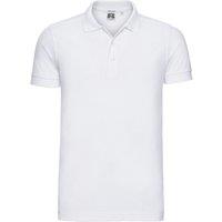 Russell Men's Plain Stretch Polo Shirt in White | Size: 3XL
