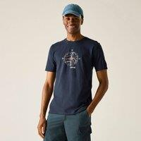 Regatta Men's Cline IX Short Sleeved Graphic T-Shirt in Mid Navy | Size: Medium
