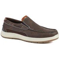 Pavers Men's Wide Fit Slip On Casual Shoes in Brown | Size: 9