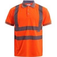 MyShoeStore Men's Hi Vis Polo Shirt Lightweight Workwear Top in Orange | Size: 4XL