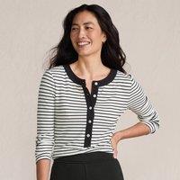 Lands' End Women's Long Sleeve Drapey Rib Henley Top in Ivory | Size: 16-18