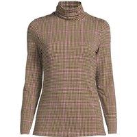 Lands' End Women's Petite Cotton-modal Roll Neck Top in Brown | Size: 10-12