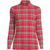 Lands' End Women's Petite Cotton-modal Roll Neck Top in Maroon | Size: 8