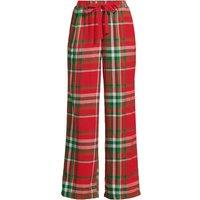 Lands' End Women's Pure Cotton Flannel Wide Leg Pyjama Bottoms in Red | Size: 10-12
