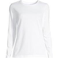 Lands' End Women's Plus Supima Long Sleeve Crew Neck T-shirt in White | Size: 20-22