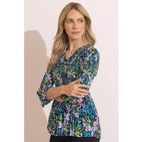 Klass. Women's Bouquet Print Pleated Top | Size: Large