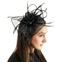 LL Accessories Women's Tear Drop Veil Fascinator in Black