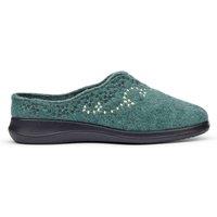 Hotter Women's 'Cuddle' Slippers in Teal | Size: 6