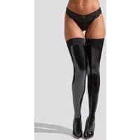 Ann Summers Women's Wet Look Hold Ups in Black | Size: XS