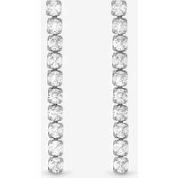 Jon Richard Women's Rhodium Plated & Cubic Zirconia Round Tennis Earrings in Silver