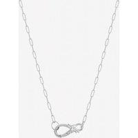 Inicio Women's Sterling Silver Plated Infinity Clasp Necklace - Gift Pouch