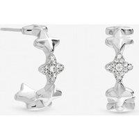 Inicio Women's Sterling Silver Plated Celestial Star Hoop Earrings