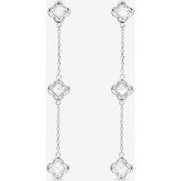 Inicio Women's Sterling Silver Plated Crystal Fine Triple Clover Drop Earrings