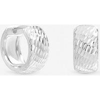 Inicio Women's Sterling Silver Plated Textured Chubby Hoop Earrings