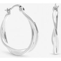 Inicio Women's Sterling Silver Plated Polished Twist Hoop Earrings