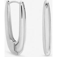 Inicio Women's Sterling Silver Plated Polished Long Fluid Hoop Earrings