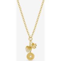 Inicio Women's Gold Plated Multi Charm Necklace - Gift Pouch