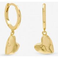 Inicio Women's Gold Plated Molton Heart Huggie Earrings - Gift Pouch