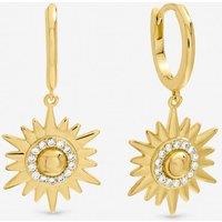Inicio Women's Gold Plated & Pave Star Huggie Earrings - Gift Pouch