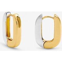 Inicio Women's Two Tone Rectangular Hoop Earrings - Gift Pouch