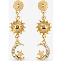 Mood Women's Gold Plated Evil Eye Celestial Earrings