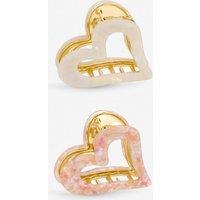 Mood Women's Heart Claw Clips - Pack of 2 in Pink