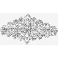 Mood Women's Silver Plated Crystal Diamante Barette