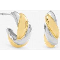 Jon Richard Women's Two Tone Twist Hoop Earrings