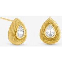 Jon Richard Women's Gold Plated & Crystal Tear Drop Stud Earrings
