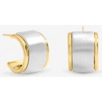 Jon Richard Women's Two Tone Satin Hoop Earrings