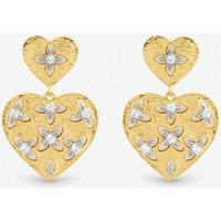 Jon Richard Women's Two Tone Clover Cut Out Heart Earrings