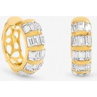 Jon Richard Women's Gold Plated & Crystal Baguette Hoop Earrings