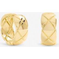 Jon Richard Women's Gold Plated Quilted Hoop Earrings