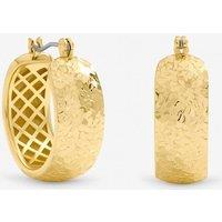 Jon Richard Women's Textured Large Hoop Earrings in Gold